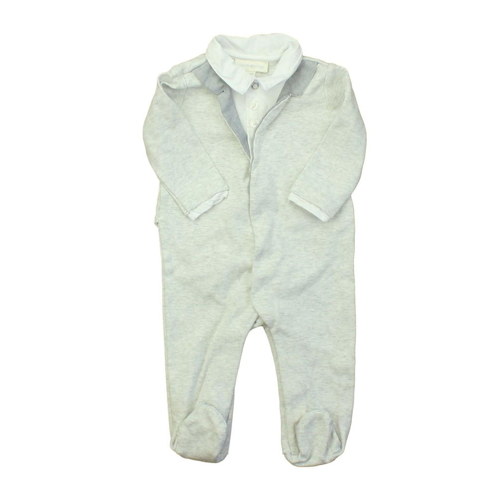 Clasix Beginnings Boys Grey | White Long Sleeve Outfit size: 6 Months